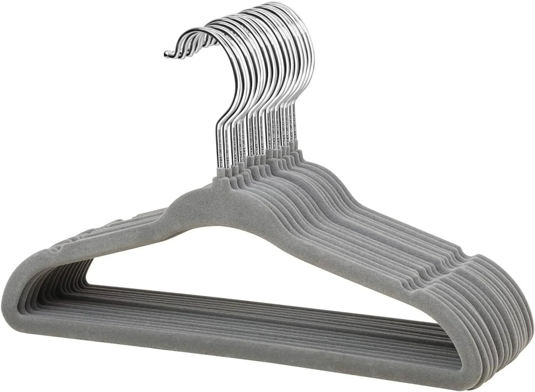 STILVORA Kinder-Samtbügel – 10er-Set, Grau
