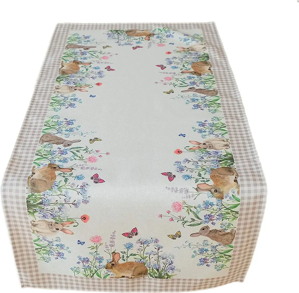 Tischdecke "Häschen und Blumen"