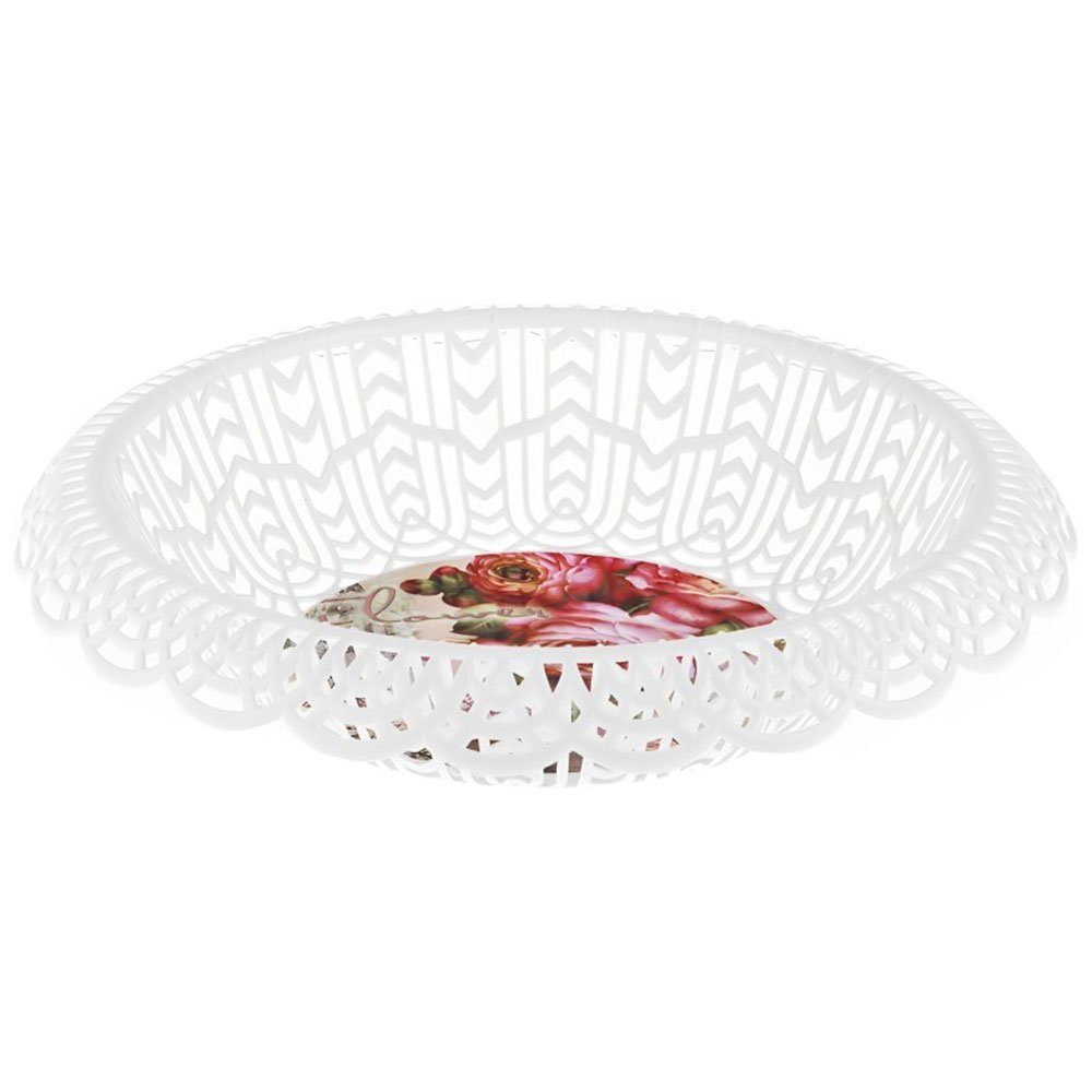 Brotkorb – Rund, Weiß, mit Motiven