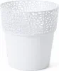 Runder Übertopf „Rosa“ – Kunststoff, Ø 11,5 cm, Weiß