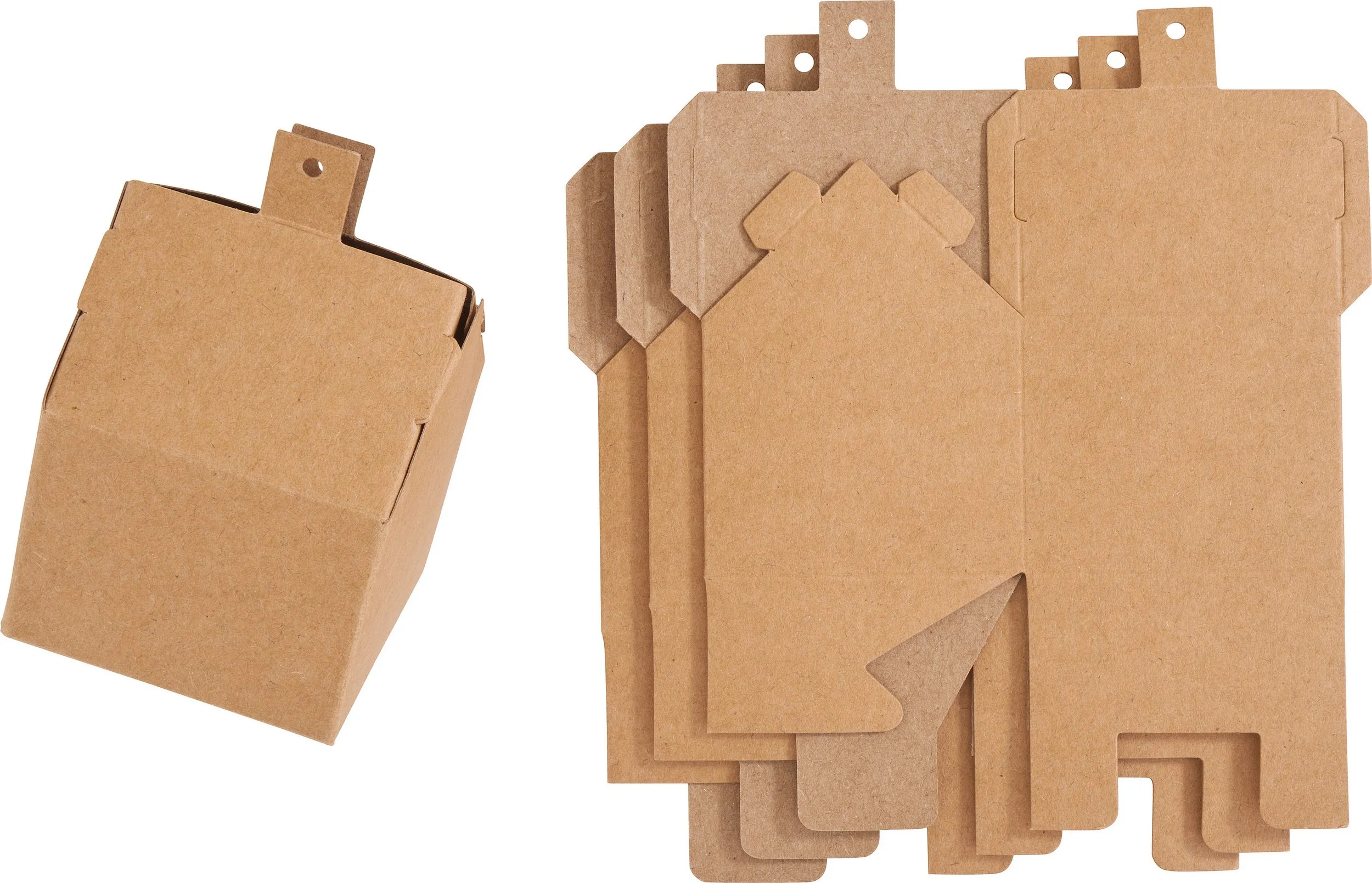 Aufbewahrungsdosen „Haus“ – 4er-Set aus Kraftpapier