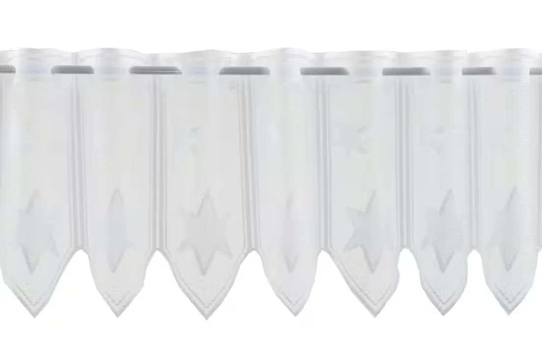 Scheibengardine Sterne – 30 cm hoch, Weiß