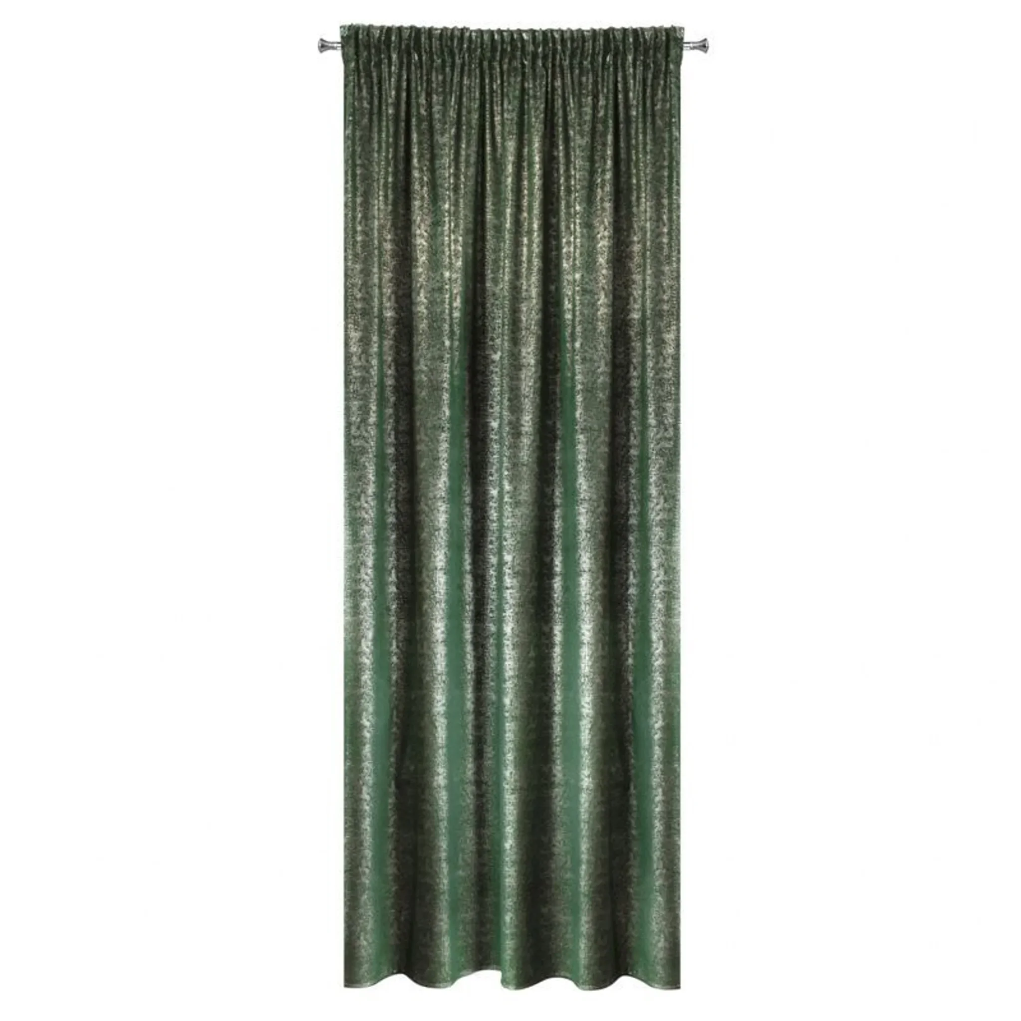 EUROFIRANY Vorhang CYPR – 140 x 270 cm – Grün mit silbernem Muster