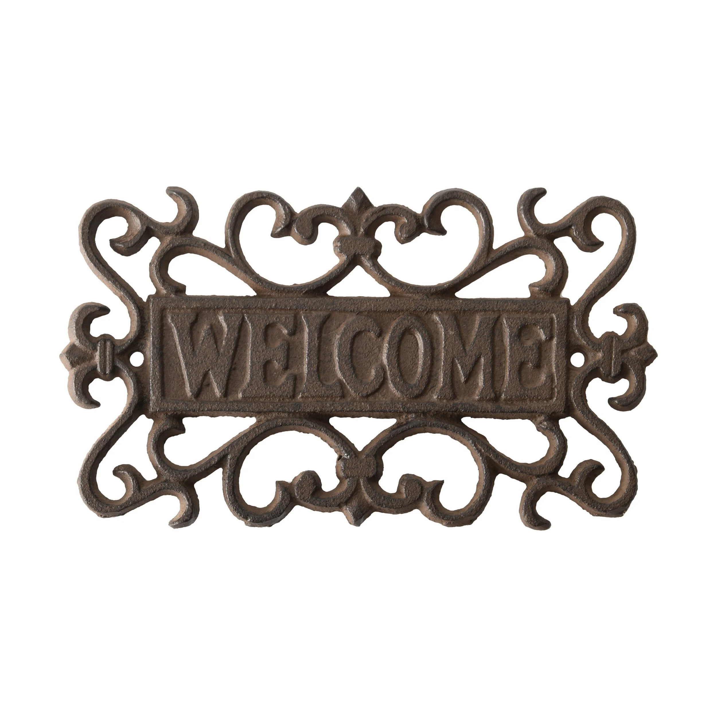 Hinweisschild „Welcome“ – Gusseisen im Landhausstil